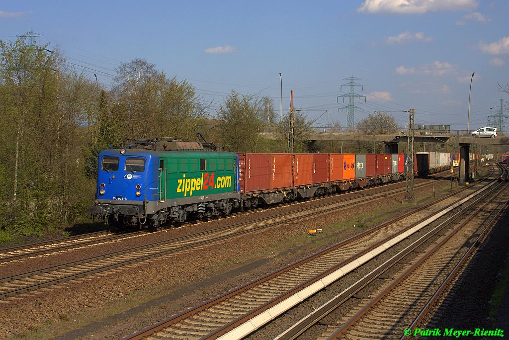 EGP 140 838  Zippel  mit EGP 140 838 mit DGS 59975 LBW - AWHO am 15.04.2015 in Hamburg-Hausbruch Richtung Hafen