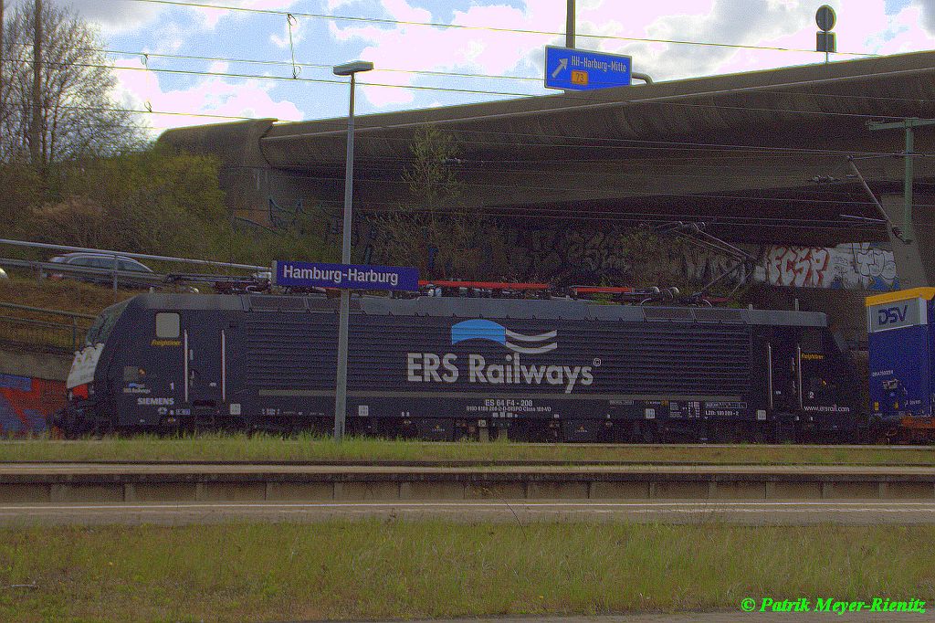 MRCE/ERS Railways 189 208 mit KLV-Zug am 17.04.2015 in Hamburg-Harburg Richtung Norden